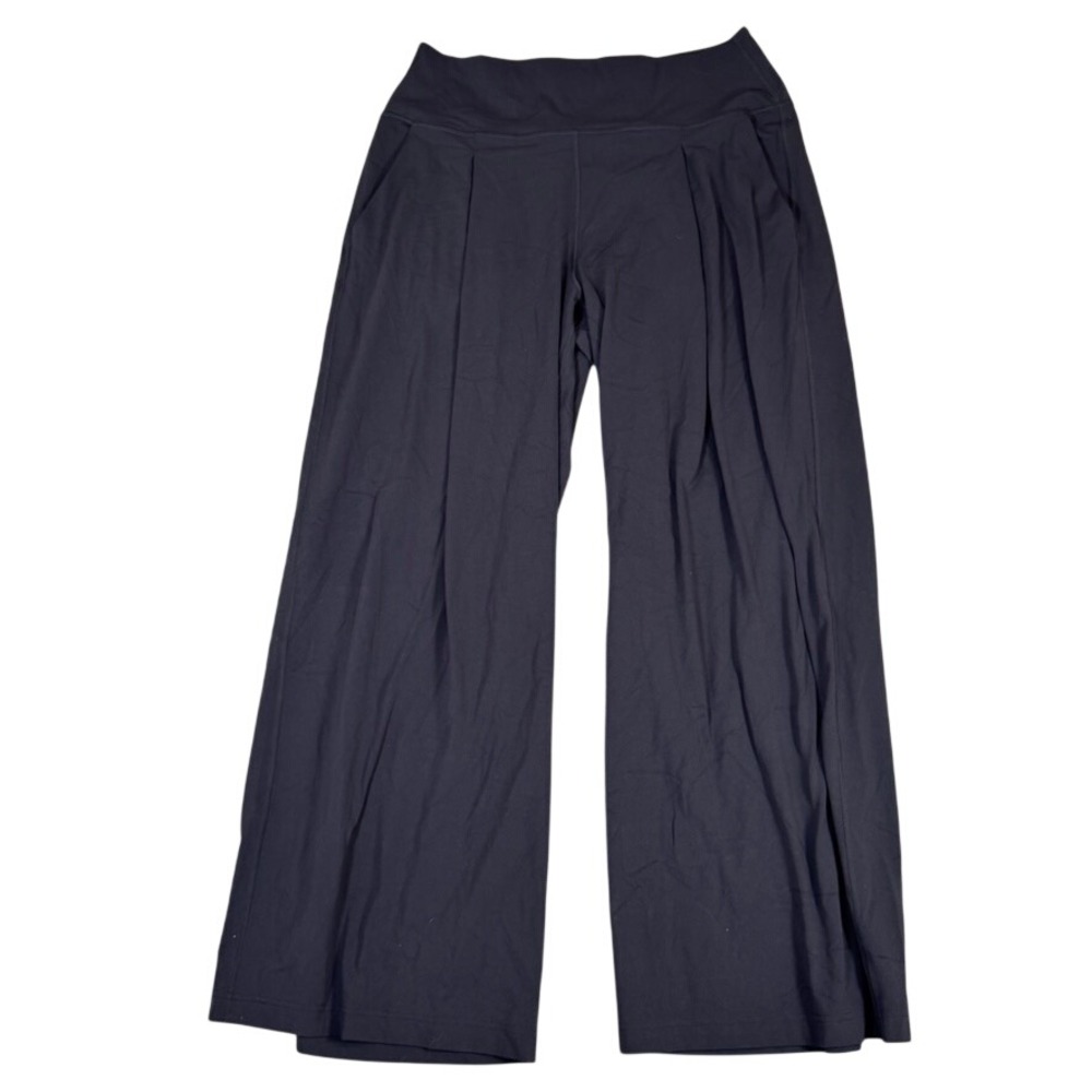 Lululemon Black Wide Leg High Rise Yoga Pants with Pockets Read